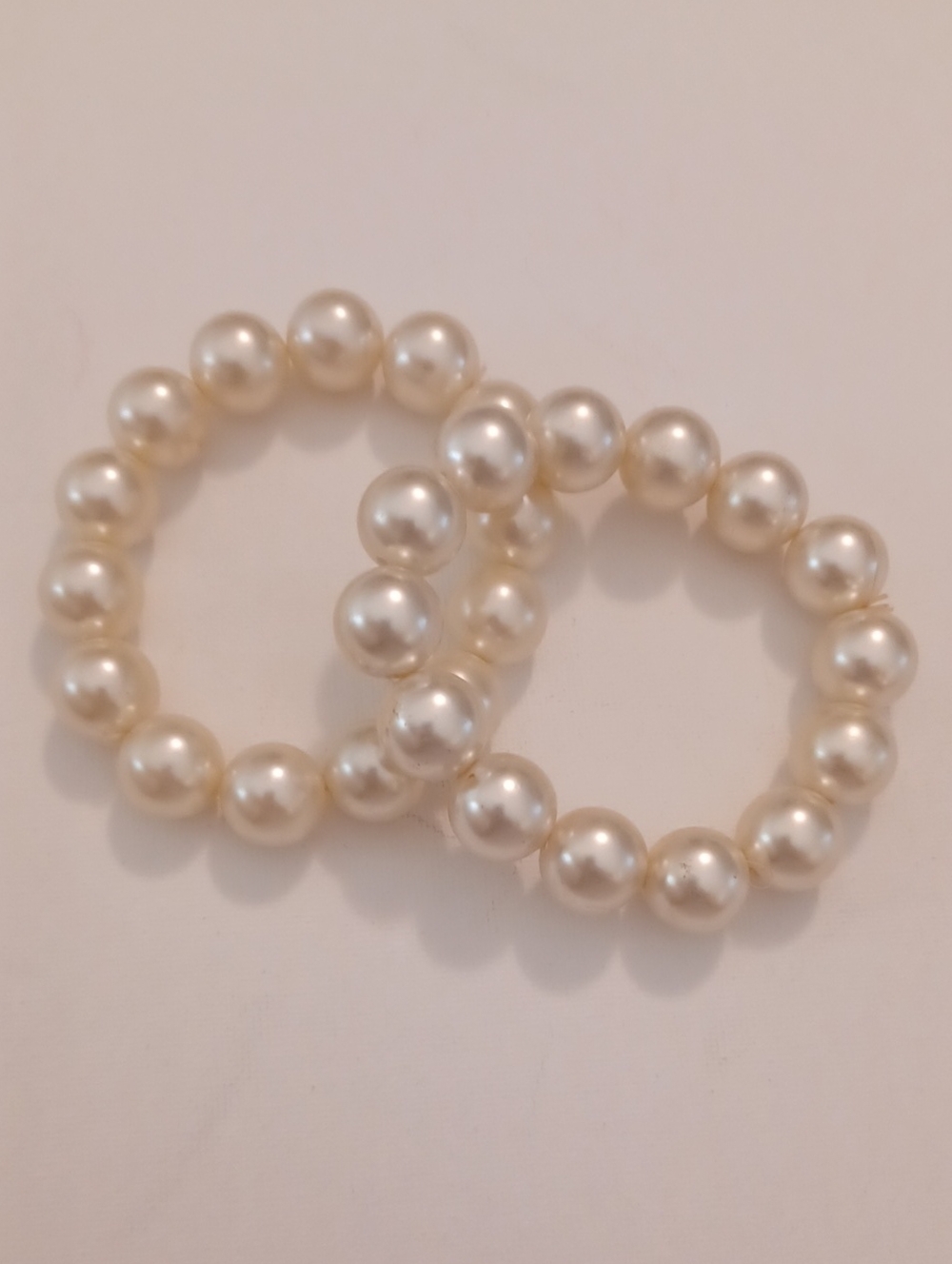 Pearlescent Bead Stretch Bracelet  Set of 2